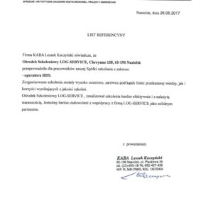 Referencje kurs HDS